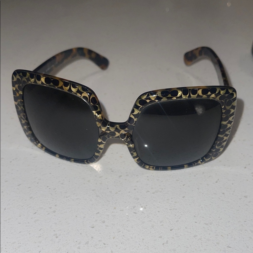 Coach Black and Gold Patterned Sunglasses - Picture 6 of 12